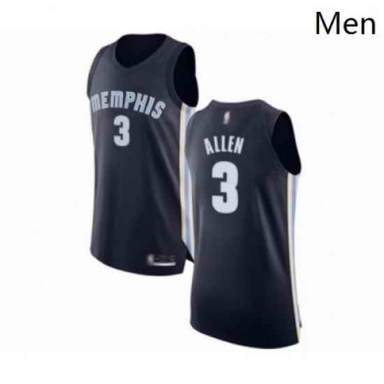 Mens Memphis Grizzlies 3 Grayson Allen Authentic Navy Blue Basketball Jersey Icon Edition
